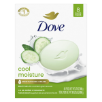 Dove Women’s Cool Moisturizing Beauty Bar – Cucumber & Green Tea, 3.75 oz (8 Bars)